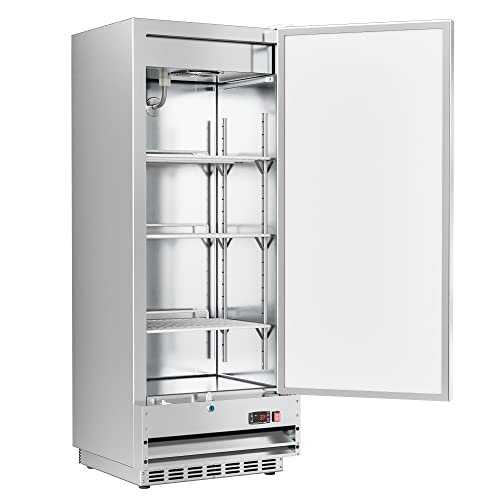 Image of KoolMore RIR-1D-SS12C Commercial Stainless-Steel Reach-in Refrigerator with One Door Access for Restaurant, Cafe, and Cold Food Storage, Large 12 Cu. Ft. Capacity, Heavy Duty Kitchen Use, 1, Silver