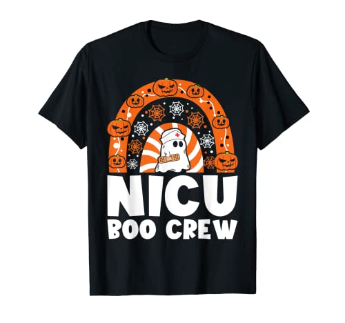 Nicu Boo Crew Infermiera Halloween Fantasma zucca arcobaleno Maglietta