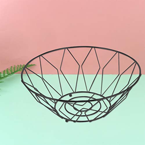 Besportble Vegetable Tray Metal Wire Fruit Bowl Vegetables Storage Basket Snack Dish Serving Tray For Kitchen Countertop Desktop Black Black Home Decor #TOP6