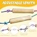 PullCrease 48 Pieces 8.53 ft Adjustable Jump Ropes Rainbow Cotton Skipping Rope Bulk with Wooden Handles for End of The School Year Gifts Graduation Outdoor Exercise