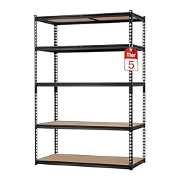 Heavy Duty Storage Shelving Racks, 5-Tier Adjustable Metal Garage Storage Shelves, 2500 LBS Capacity, 48" W x 24" D x 72" H Muscle Racks for Garage, Basement, Kitchen Pantry, Laundry Room