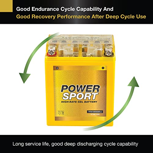 YTX14AH 12V 14AH CCA 210A Gel Replacement Battery for CTX14AH-BS, CB14A-A2, YB14A-A2 ExpertPower - Thumbnail 7