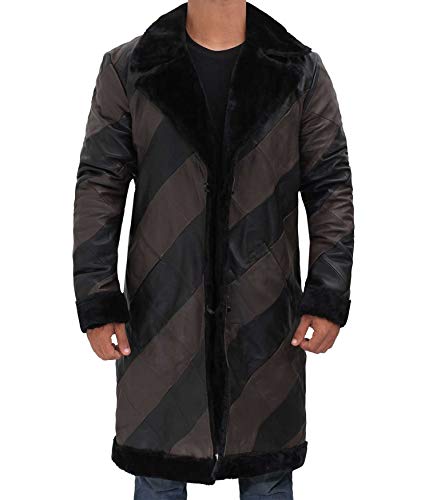 Blingsoul Genuine Swedish Mens Bomber Jacket - Shearling Leather Winter Jacket Coat Men | [1509793] Ralph D_Brown, M