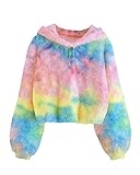 jersey de niña kiabi ✽ Atención al tamaño: apto para edades de 5 a 12 años. A tu ángel le encantará este diseño de teñido anudado y sherpa cálido material en otoño e invierno.