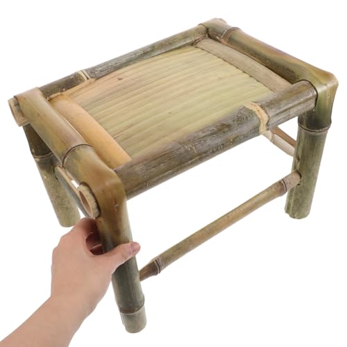 Tabouret bambou naturel chaise basse intérieure et balcon portable