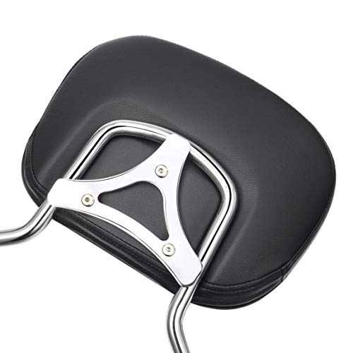 PBYMT Detachable Sissy Bar Passenger Backrest Pad Compatible for Harley Touring Street Glide Road King Electra Glide 2009-2021 (Chrome)