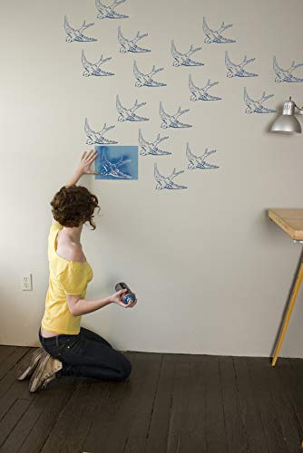 Pochoirs oiseaux Stencil1 kit de 4 planches pour customisation textile et bois - 8