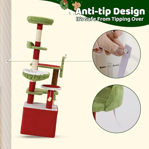 Torre para gatos COSIEST de 55 pulgadas interior miniatura 5