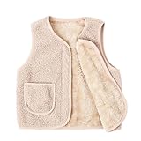 Patgoal Baby Girls Boys Sherpa Fleece Vest Toddler Lightweight Fall Winter Warm Sleeveless Outerwear Jacket with Pockets
