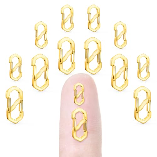 Evnlo 12Pcs Double Opening Lobster Clasp Necklace Shortener Bracelet Clasps and Closures,Gold Necklace Shortener Clip for Jewelry Making (Small & Large)