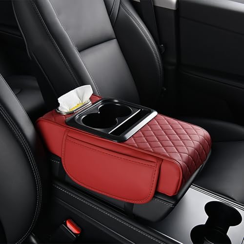 KHDWOB Alfombrilla Reposabrazos Coche para Geely Emgrand LC Panda GX2 Gleagle GX2, Funda Consola Central en Cuero PU Antideslizante, Protector Duradero y Fácil de Limpiar,A