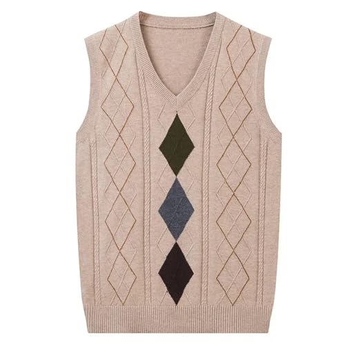 Men's Winter Sweater Vest - Knitwear Solid Color Sleeveless Men's Vest Casual Slim-Fit Plaid For Business4