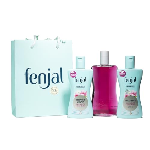 Fenjal Intensive ultimate luxury bath and body gifting set |Gently cleanse, nourish, and deeply hydrate| Gift set Contain:1x Oil&Care Foam Bath 200 ml ,1x Shower Cream 200ml,1x Body Milk 200ml