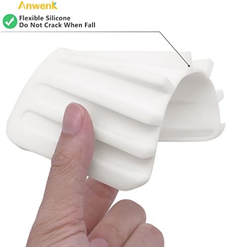 Anwenk Soap Dish Waterfall Soap Saver Soap Tray Soap Holder Drainer for Shower/Bathroom/Kitchen/Counter Top, Keep Soap Bars Dry & Clean, Easy Cleaning, Flexible Silicone - White(Pack of 3)