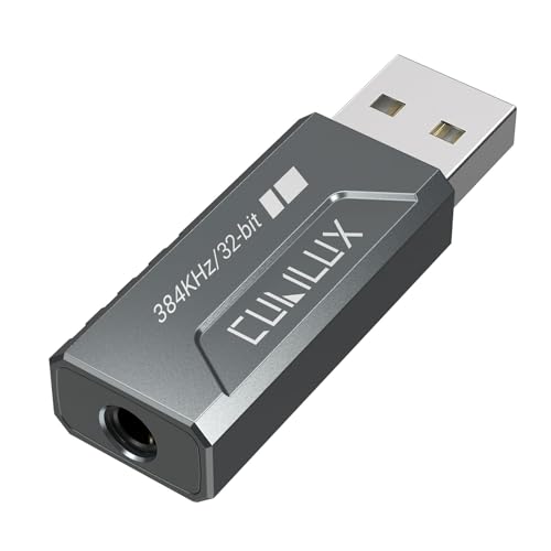 Cubilux USB A zu 3,5 mm Kopfhöreradapter mit 96-kHz/24-Bit DAC, TRRS-Mikrofonunterstützung, USB-Audio-Dongle für Headsets, 1/8-Zoll AUX-Konverter für PC, Laptop, PS5, PS4, Windows, macOS, Linux