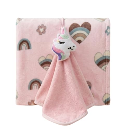 Manta Bebê Com Naninha Kit Infantil Recém Nascido Mantinha Macia Enxoval Presente Chá De Bebê Cobertor Infantil (Menina)