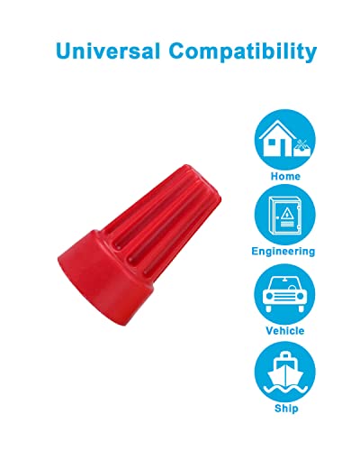 250Pcs Red Wire Connector - Electrical Wire Cap, Insulating, Portable & Quick
