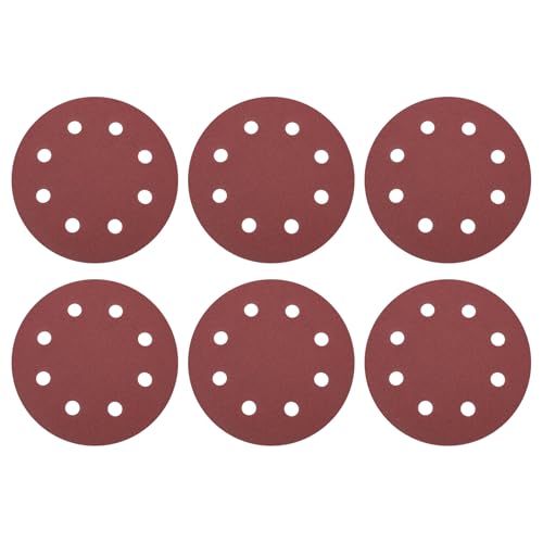 Image of sourcing map 10 Pcs 180mm (7 Inch) Sanding Discs, 120 Grit Hook and Loop Sandpaper, 8-Hole Aluminum Oxide Orbital Sander Sandpaper for Woodworking Automotive Metal Polishing, Red