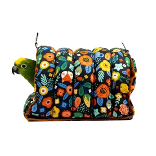 Barn Eleven Bird Nest Winter Hanging Hammock Birds Sleeping Bed Parrot Hideway Bed Washable for Parrot Parakeet Cockatiels Budgies Lovebird (L,Navy Blue)