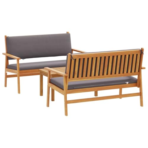 vidaXL Garden Sofa Set 3 pcs Brown 75 x 45
