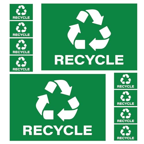 Lurrose 10個リサイクルゴミステッカー 家 オフィス 屋外用自己粘着型ビニール製別ラベル ごみ箱識別 コンポスト表示 清潔剥がし可能