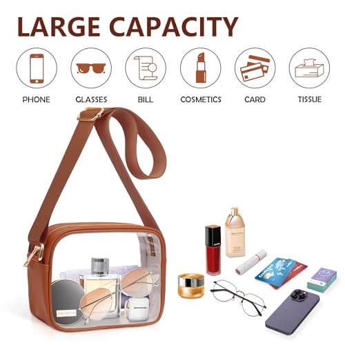 Clear Bag Stadium Approved, Clear Crossbody Bag for Women Small Purses with Adjustable Strap for Concerts Sports Festivals4
