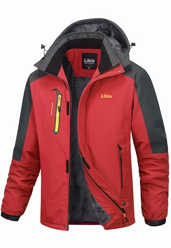 Libin Winterjacke Herren Skijacke Softshelljacke Outdoorjacke Wasserdicht...