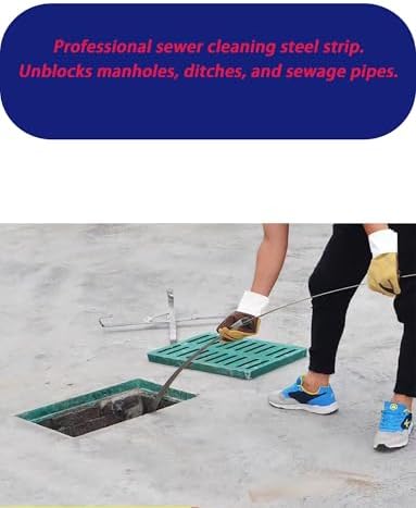 Steel Strip Drain Cleaning Tool, 1.5cm/2cm Wide Unclogging Bar for Main Sewer & Stubborn Clogs, Durable Poking Tool for Effective Drainage Solutions (0.2x1.5x1500cm)