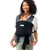 Moby Baby Wrap Carrier Easy-Wrap for Newborns to Toddlers (8-33lbs), Infant Sling Carrier, Lightweight & Hands Free Design for Mom and Dad, Adjustable for All Body Types (Charcoal/Black)