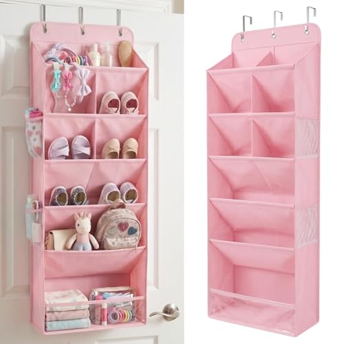 HOMELUX THEORY Hanging Shoe Organizer for Closet, 6-Tier, 120D, Pink