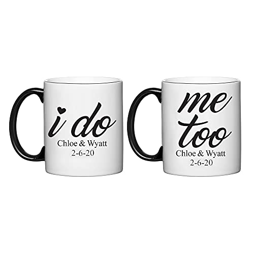 Let's Make Memories Personalized We Do Mug Set - Customize with Names, Date - Holds 11 Oz. - Coffee Mugs - Set of 2