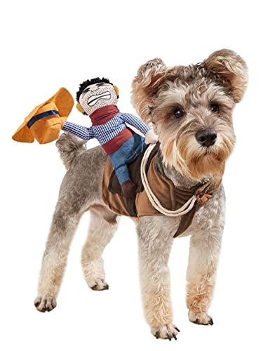 Qwinee Dog Costume Cowboy Rider Pet Costume Halloween Christmas Costume Dog Clothes For Cat Kitty Puppy Small Dogs Multicolor S #TOP20