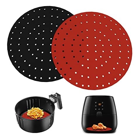 2 Accesorios Freidora de Aire sin Aceite - Almohadillas Airfryer para Cesta - Alfombrillas de Silicona para Cestillo - Utensilios Repuesto para Horno Cover
