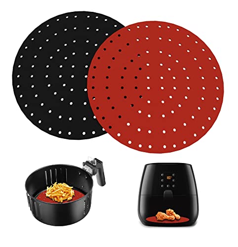 2 Accesorios Freidora de Aire sin Aceite - Almohadillas Airfryer para Cesta - Alfombrillas de Silicona para Cestillo - Utensilios Repuesto para Horno Cover
