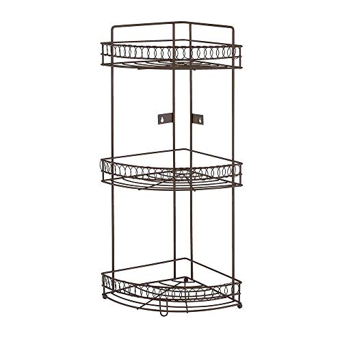 Bath Bliss 3 Tier Spa Tower, Bathroom Storage and Organization, Bronze Towel Stand (Model: 24202-RUST)