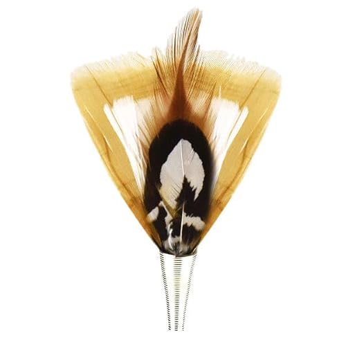 Trimmed & Crowned White & Tan Feather - White/MISC