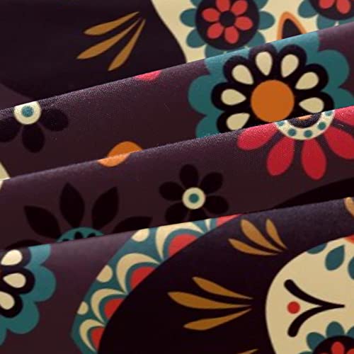 Duvet Covers Set Twin Mexican Sugar Skull With Hats Florals - Soft And Breathable Microfiber Comforter Bedding Set With Zipper Closure For Kids Women Men, 1 Duvet Cover 2 Pillowcase #TOP2