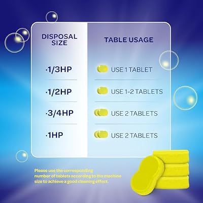 Garbage Disposal Cleaner and Deodorizer Tablets - Kitchen Sink Cleaner and Deodorizer, Septic Safe, Lemon Scent, Removes Odor-Causing Residues (24 Pack)