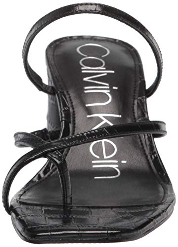 Calvin Klein Women's Kcbecca Sandal, Black Leather001, 6.5 #TOP1