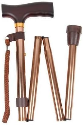 Copper Adjustable Folding Walking Stick with Crutch Handle by Charles Buyers