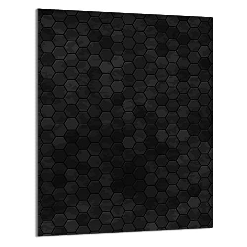 DarHaus Plaque de recouvrement, 40 x 52 cm, en verre, pour cuisinières électrique, à induction, convient comme décoration, protection anti-éclaboussures ou planche à découper, Modèle Noir