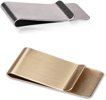 WAFJAMF Small Mens Slim Money Clip Stainless Steel Credit Business Card Holder Pocket Cash Wallet
