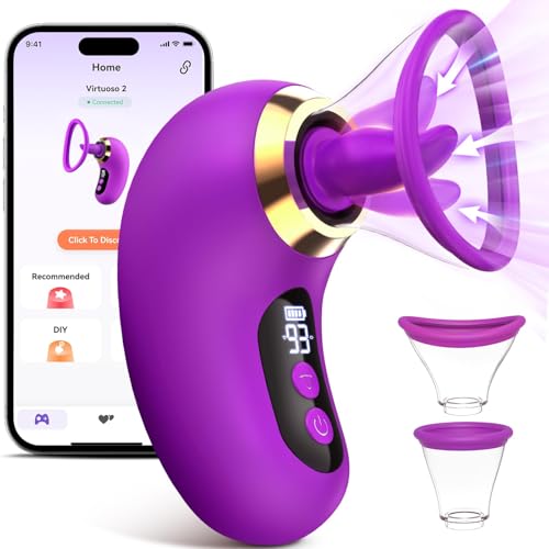 Clitoralis Stimulator for Women Sucking Toy for Woman Waterproo Powerful Stimulation with Strong Suction Hands-Free Play Electric Adult Tools LUA1 (Purple) (Black)
