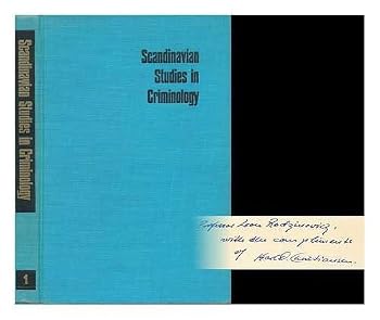 Hardcover Scandinavian Studies in Criminology, Volume 1 Book