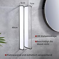 HomeHeng Gästehandtuchhalter Ohne Bohren Chrom, Handtuchregal Selbstklebend Edelstahl SUS304 Handtuchaufbewahrer Korb Bad Handtuch Aufbewahrung 40cm,Y01-HC – Ansicht 6