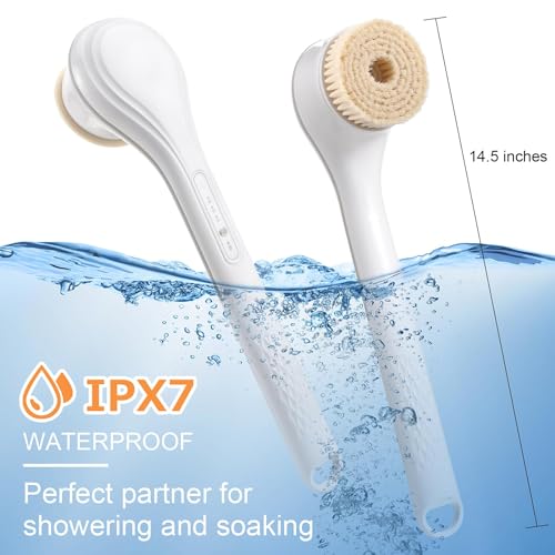 Lingsfire BATH BRUSH Long Handle For Shower Lotion Applicator For Back Silicone Body Scrubber With 6 Shower Brush Heads thumb #5