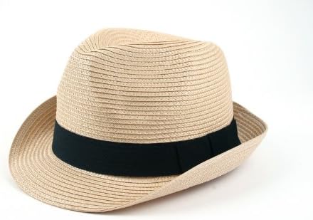 Summer Cool Straw Classic Fedora Hat 121HF (Natural)