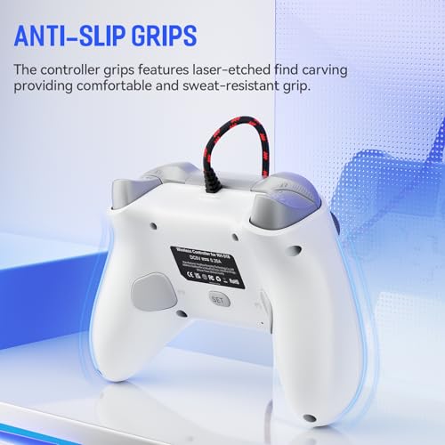 Image of Dinosoo 10ft Wired for PS5 Controller, Compatible with PlayStation 5 /PS-4 and PC, with Turbo Macro Back Button Multi-Touch Pad 3.5mm Headphone Jack