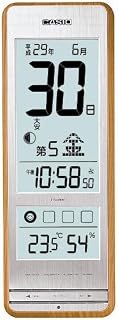 Casio IDL-400NJ-7JF IDL-400NJ-7JF Temperature & Hygrometer Included, Living Environment Notification, Rokuyo Display, Daily, Radio Clock, White Wood Grain