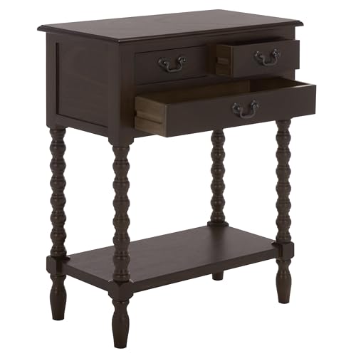 SAFAVIEH Furniture - Athena 3-Drawer Console Table - Dark Chocolate